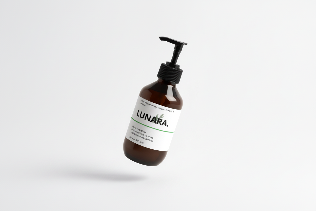 LUNARA- Noir Amber body Serum, woody & leather - 270 ml