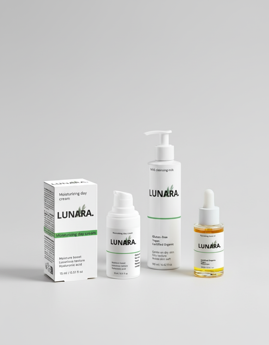 LUNARA- Natural Glowy Skin Trio Collection Box